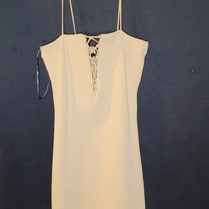 Forever 21 Cream Sheath Mini Dress with Slit